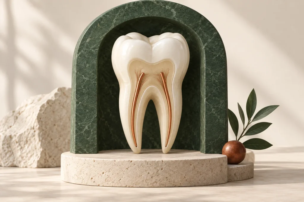 Conceptual illustration: Root Canal Treatment: Saving Your Natural Tooth Without Pain
